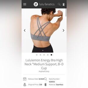 lululemon athletica Gray Cross-Back Sports Bra